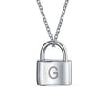 thumbnail image 1 of Bling Jewelry Womens G Monogram Lovers Lock Padlock Pendant Necklace16 Inch, 1 of 4