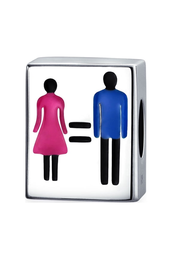 Womens Gender Equality Charm Bead Sterling Silver for European Bracelets