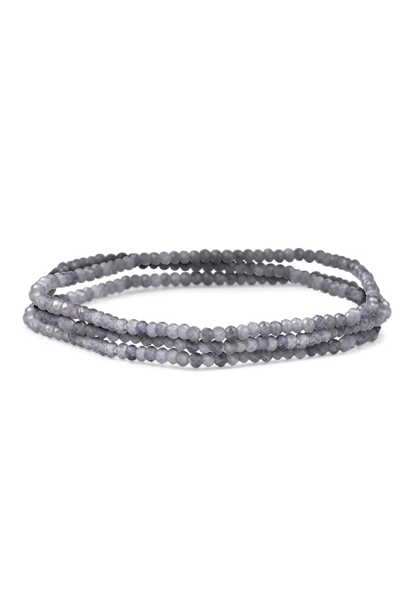 Womens Genuine Ruby Zoisite Ombre Seed Beads Stretch Bracelet Set of 3 Strands