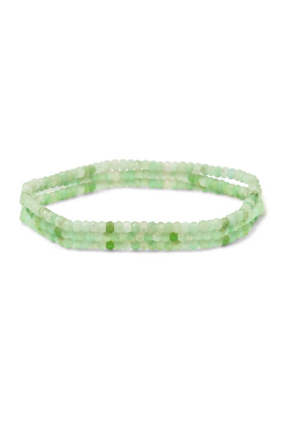 Womens Natural Stone Tiny Ombre Beads Stretch Bracelets Stackable Set of 3 Strands