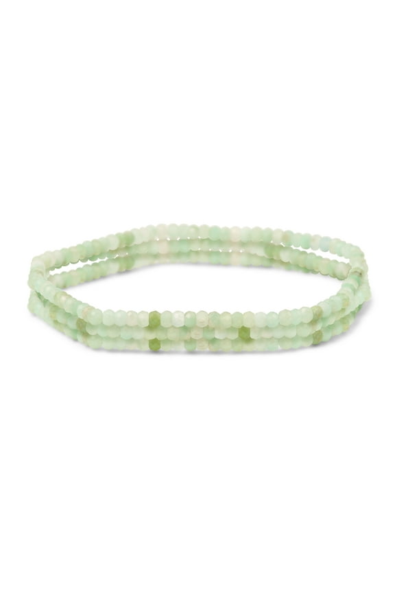 Womens Genuine Ruby Zoisite Ombre Seed Beads Stretch Bracelet Set of 3 Strands