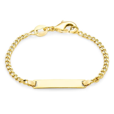 Bling Jewelry Womens 18K Gold Plated Tiny ID Bracelet for Small Wrists 5 Inch