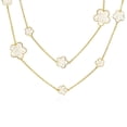 thumbnail image 1 of Bling Jewelry Womens Gold White Enamel Flower Clover Necklace Long Double Wrap 40" Gold Plated, 1 of 6