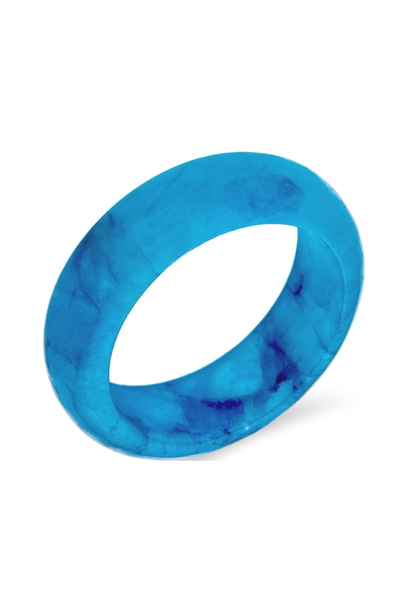 Womens Good Luck Energy Smooth Stackable Natural Gemstone Jade Band Ring