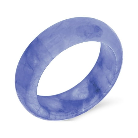 Bling Jewelry Womens Good Luck Energy Smooth Stackable Natural Gemstone Jade Band Ring