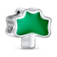 thumbnail image 1 of Bling Jewelry Womens Lucky Enamel Green Shamrock Clover Charm Bead .925 Sterling Silver Fits European Bracelet, 1 of 3