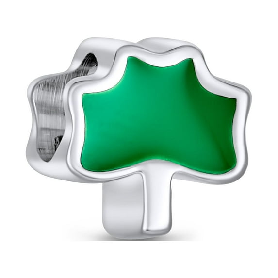 Bling Jewelry Womens Good Luck Irish Shamrock Green Clover Charm Bead for European Bracelets