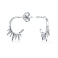 thumbnail image 1 of Bling Jewelry Womens   Goth Biker CZ Hoop Earrings with Arrow Spike Design for Men, 1 of 5