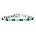 thumbnail image 1 of Bling Jewelry Womens Infinity CZ Tennis Bracelet 9 CTW Emerald Green Oval CZ Love Knot Milgrain Bracelet, 1 of 5