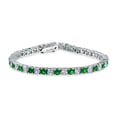 thumbnail image 1 of Bling Jewelry Womens Timeless Cubic Zirconia Alternating Emerald Green CZ Tennis Bracelet 7.5 Inch Silver Plated, 1 of 5