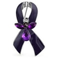 thumbnail image 1 of Bling Jewelry Womens Guardian Angel Cancer Awareness Support Ribbon Brooch Pin Purple Crystal Enamel, 1 of 6