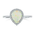 thumbnail image 1 of Bling Jewelry Womens Halo Pear Shape Teardrop 3CTW Created White Opal Engagement Ring Sterling Silver, 1 of 5