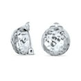thumbnail image 1 of Bling Jewelry Womens Hammered Dome Ball Clip-On Earrings Oxidized Non-Pierced, 1 of 5