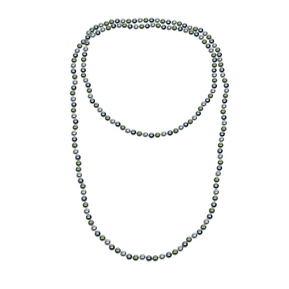 Bling Jewelry Womens Hand Knotted 62" Multicolor Simulated Pearl Strand Necklace Triple Wrap Style