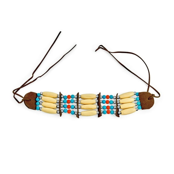 Bling Jewelry Womens  Handmade Bead Wood Leather Tribal Choker Necklace