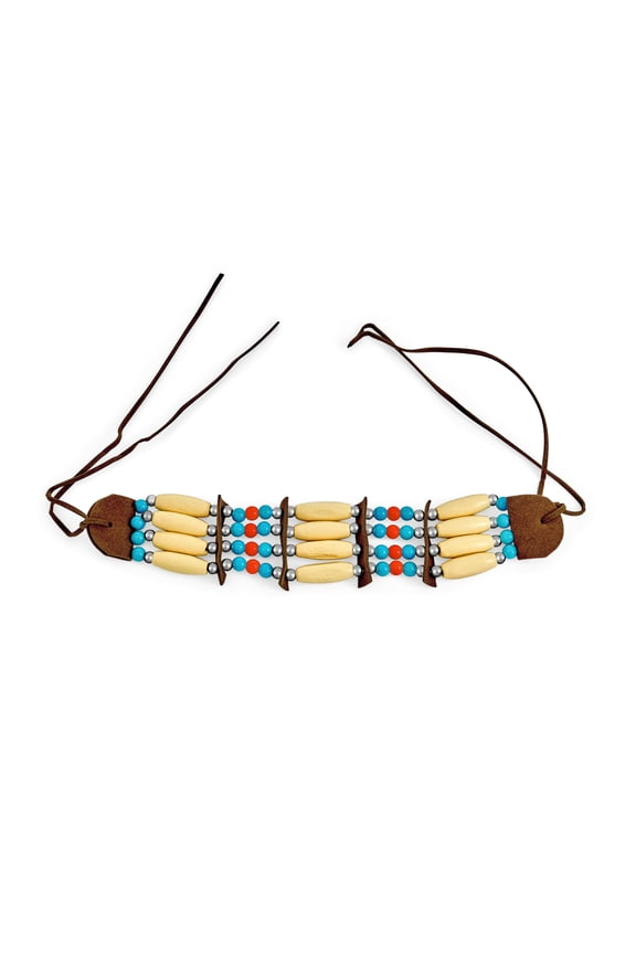 Womens Handmade Bead Wood Leather Tribal Choker Necklace