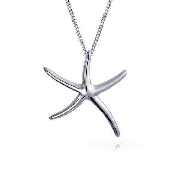 Bling Jewelry Womens Hawaii Ocean Starfish Pendant Necklace Sterling Silver