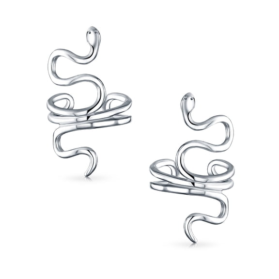 Bling Jewelry Womens Reptile Snake Ear Cuff Cartilage Earrings .925 Sterling Silver