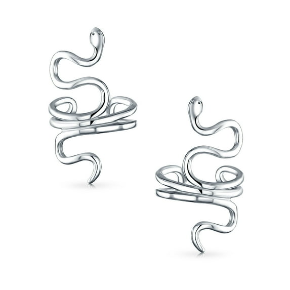 Bling Jewelry Womens Reptile Climber Snake Ear Cuff Cartilage Earrings Non-Pierced Sterling Silver