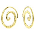 thumbnail image 1 of Bling Jewelry Womens   Tribal Swirl Hammered Spiral Earrings Gold, 1 of 5