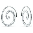 thumbnail image 1 of Bling Jewelry Womens   Tribal Swirl Hammered Spiral Earrings Sterling Silver, 1 of 5