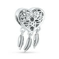 thumbnail image 1 of Bling Jewelry Womens Hopes Dreams Heart Amulet  Dream Catcher Dangle Charm Bead Silver, 1 of 3