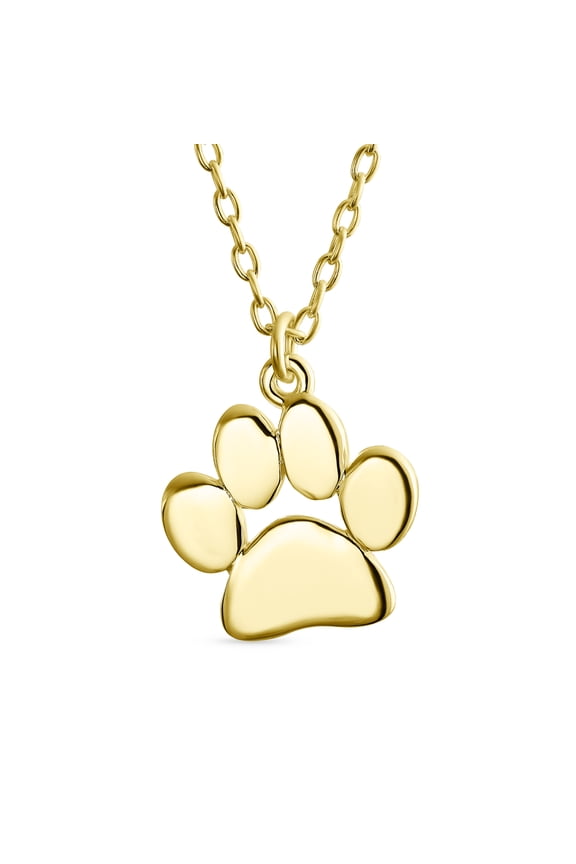 Womens Dainty Dog Cat Pet Paw Print Pendant Necklace Animal Jewelry Sterling Silver