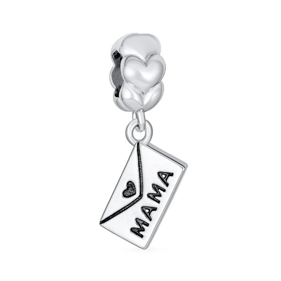 Bling Jewelry Womens Initial Alphabet Bead Charm A-Z Heart MAMA Dangling for European Bracelet