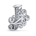 thumbnail image 1 of Bling Jewelry Womens Initial Alphabet Bead Charm Fancy Scroll CZ Sparkle Block Letter A-Z for Bracelet, 1 of 5