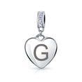 thumbnail image 1 of Bling Jewelry Womens Initial Alphabet Bead Charm Light Purple Heart Crystal Sterling Silver Bracelet, 1 of 4