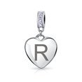 thumbnail image 1 of Bling Jewelry Womens Initial Alphabet Bead Charm Light Purple Heart Crystal Sterling Silver Bracelet, 1 of 4
