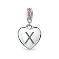 thumbnail image 1 of Bling Jewelry Womens Initial Alphabet Bead Charm Pink Crystal Heart Dangle for European Bracelet, 1 of 4
