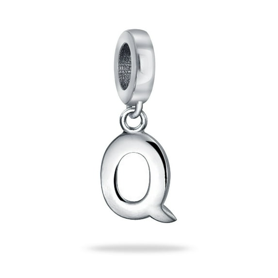 Bling Jewelry Womens Initial Alphabet Bead Charm Sterling Silver A-Z for European Bracelet