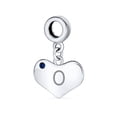 thumbnail image 1 of Bling Jewelry Womens Initial Alphabet Blue Crystal Accent Heart Dangle Bead Charm Sterling Silver, 1 of 4