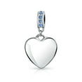 thumbnail image 1 of Bling Jewelry Womens Initial Monogram Crystal Heart Dangle Charm Bead Sterling Silver Birthstone, 1 of 3