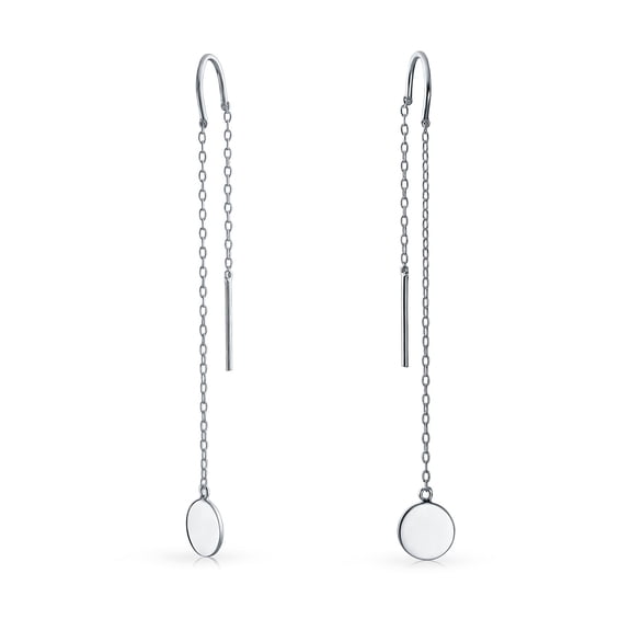 Bling Jewelry Womens Initials Alphabet Minimalist  Dangle Earrings Sterling Silver Threader