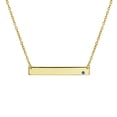 thumbnail image 1 of Bling Jewelry Womens Inspirational Flat Bar Name Pendant Necklace 14K Gold Plated with Birthstone, 1 of 7