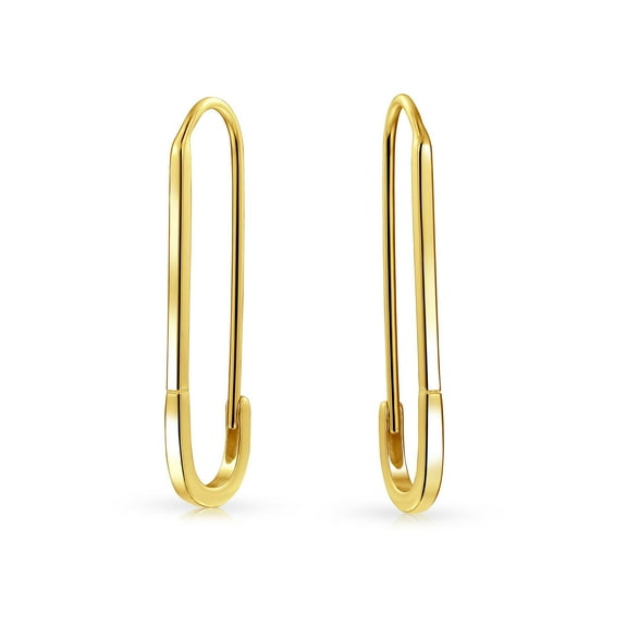 Bling Jewelry Womens Inspirational Safety Pin Dangle Earrings for Displaced People Gold Plated Silver