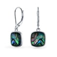 thumbnail image 1 of Bling Jewelry Womens  Iridescent Abalone Shell Square Teardrop Dangle Earrings Silver, 1 of 5