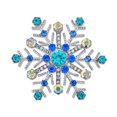 thumbnail image 1 of Bling Jewelry Womens Large Multi Ice Blue Snowflake Brooche Pin Crystal Holiday Party Rhodium Plated, 1 of 5