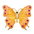 thumbnail image 1 of Bling Jewelry Womens Large Yellow Orange Butterfly Brooche Pin Red Crystal Accent Enamel Gold Plated, 1 of 4
