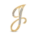 thumbnail image 1 of Bling Jewelry Womens Large Statement ABC Crystal Letters Initial  Lapel Pin Brooch Gold Plated, 1 of 6