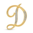 thumbnail image 1 of Bling Jewelry Womens Large Statement ABC Crystal Letters Initial  Lapel Pin Brooch Gold Plated, 1 of 6