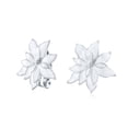 thumbnail image 1 of Bling Jewelry Womens Large Statement White Poinsettia Clip-On Earrings Enamel Jewelry for Non-Pierced Silver, 1 of 5