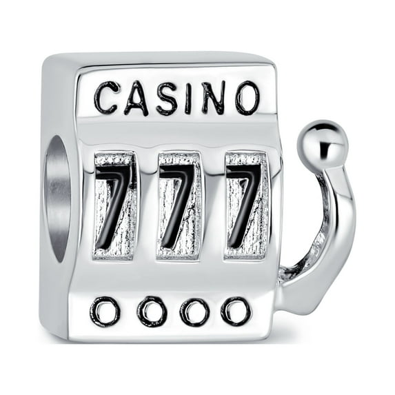 Bling Jewelry Womens Las Vegas Lucky 777 Casino Slot Machine Charm Bead Sterling Silver for Bracelet