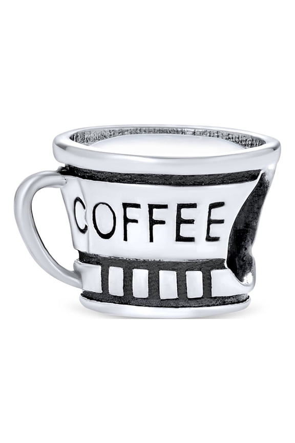Womens Latte Coffee Charm Bead for Student Sterling Silver European Bracelet