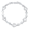 thumbnail image 1 of Bling Jewelry Womens Dog Bone Paw Print Chain Link Bracelet Earrings Set Silver, 1 of 5