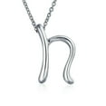 thumbnail image 1 of Bling Jewelry Womens N - Script Letter Alphabet Initial Pendant Necklace .925 Sterling Silver 18 Inch, 1 of 3