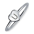 thumbnail image 1 of Bling Jewelry Womens Letter U Block Alphabet Initial Heart Monogram Signet Ring .925 Silver Engraved, 1 of 3