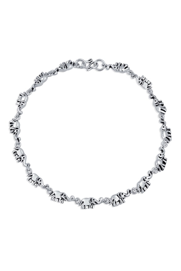 Womens Lucky Elephant Anklet Ankle Bracelet Bali Oxidized